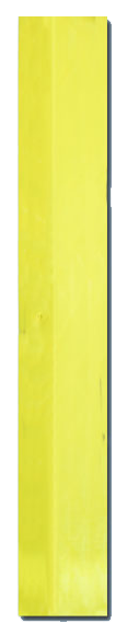 Rampe jaune avec cannelure négative, 608x100x10.5mm