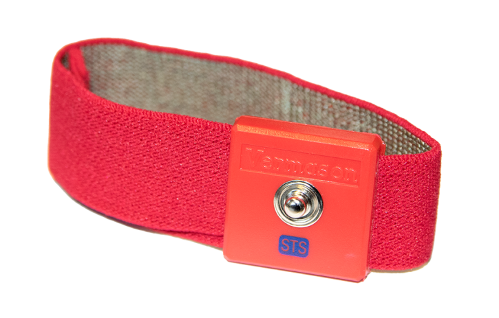Textile wristband red, 4mm, skin-friendly