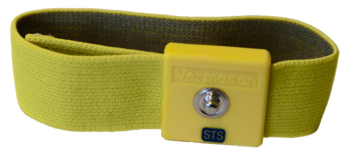 Textile wristband yellow, 4mm, skin-friendly