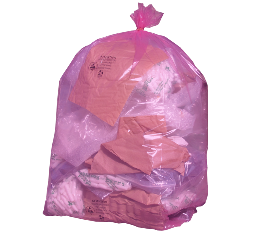 Antistatische Abfallsäcke pink, 30 Liter, Pck à 100 Stk