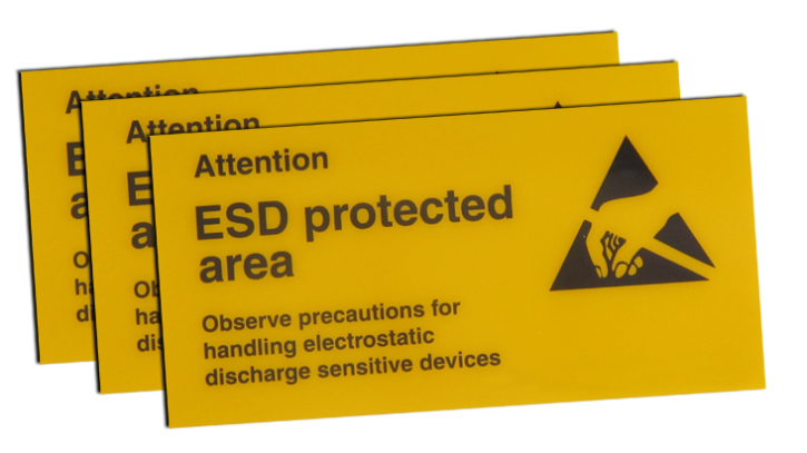 Self-adhesive warning sign, 100x50x0.5mm