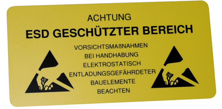 ESD warning signs, monolingual