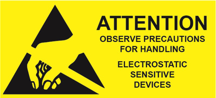 ESD-Warning labels , english, 38x16mm