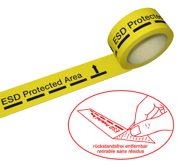 Dissipative marking tape for ESD areas